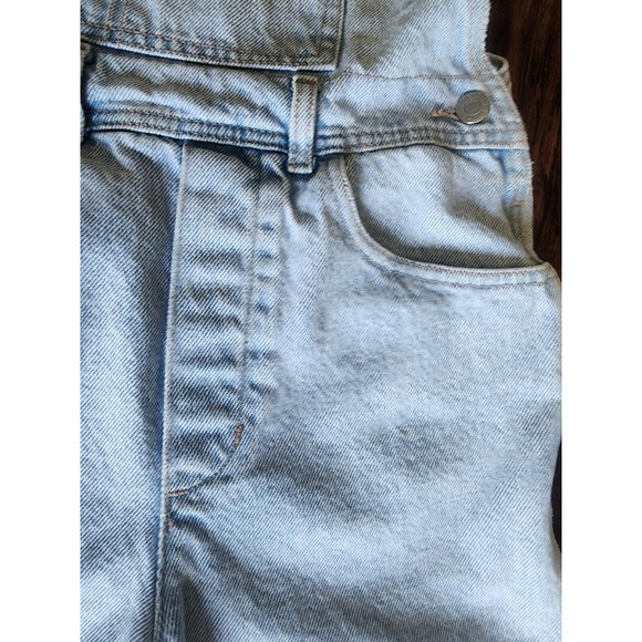 Vintage Guess Jeans Romper Bib Overalls Shorts Blue Denim Shortalls 7 Juniors - Picture 4 of 12